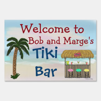 Custom Personalized Welcome To Tiki Bar Sign