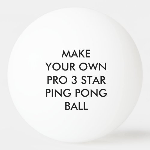 Custom Personalized White 3 Star Ping Pong Ball