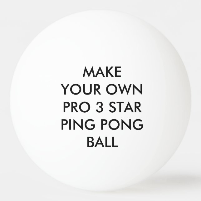 Custom Personalized White 3 Star Ping Pong Ball (Front)