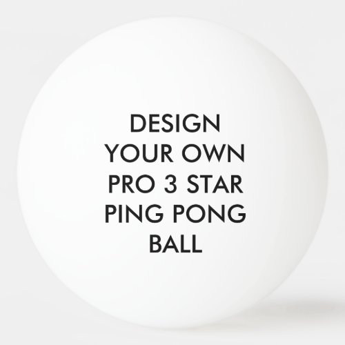 Custom Personalized White 3 Star Ping Pong Ball