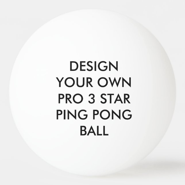 Custom Personalized White 3 Star Ping Pong Ball (Front)