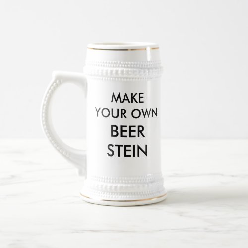 Custom Personalized White  Gold 22oz Beer Stein