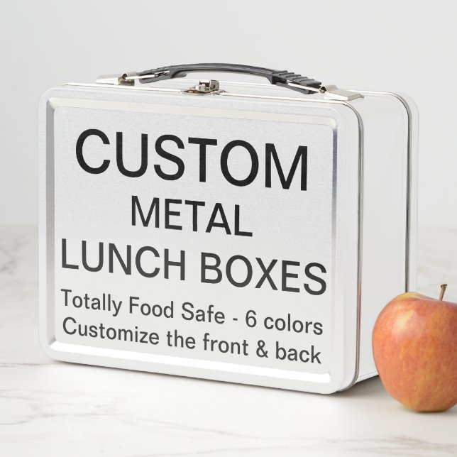 Custom Personalized WHITE Metal Lunch Box Template (In Situ)