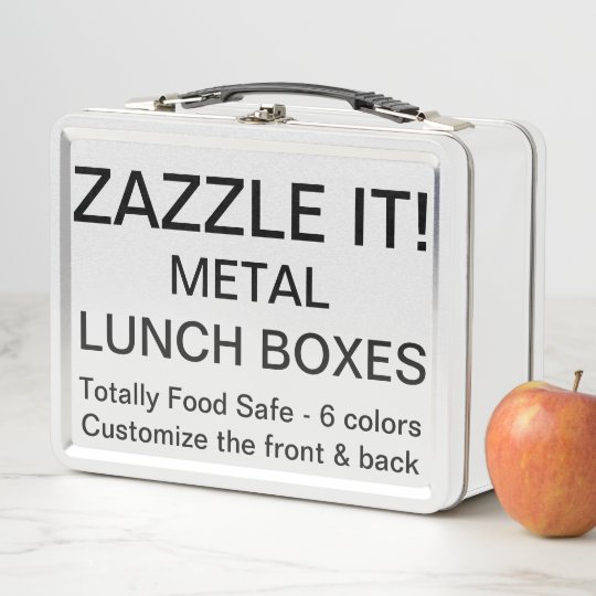 Custom Personalized WHITE Metal Lunch Box Template | Zazzle.com