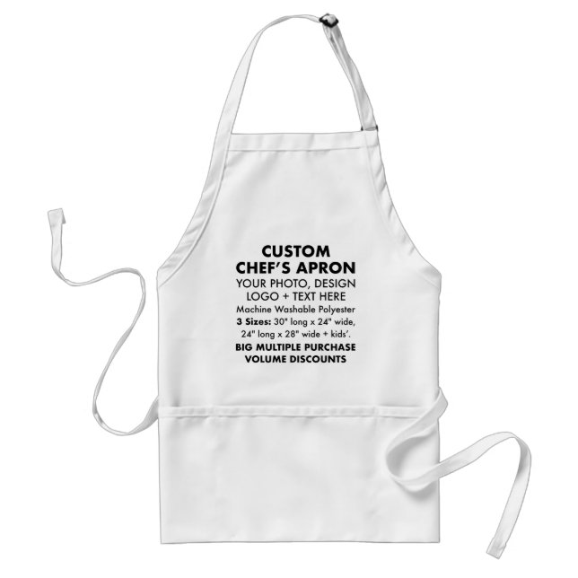 Custom Personalized Wide Chef's Apron 24" x 28" w. (Front)