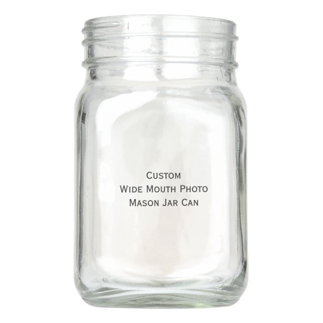 Custom Personalized Wide Mouth Photo Mason Jar Can (Front)