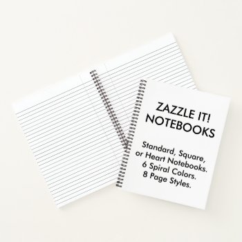 Custom Personalized Wide Ruled Lined Notebook by GoOnZazzleIt at Zazzle