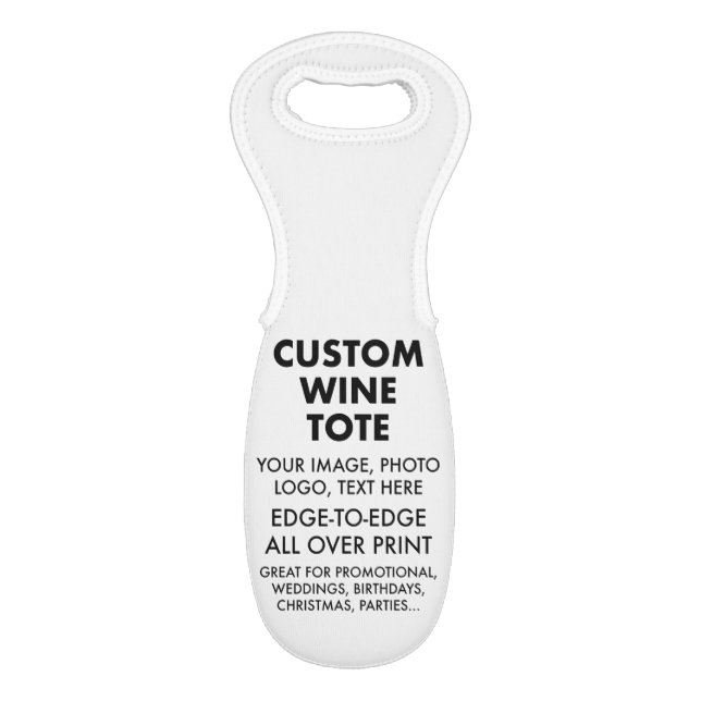 Custom personalized WINE / CHAMPAGNE BOTTLE TOTE W Wine Bag (Front Flat)
