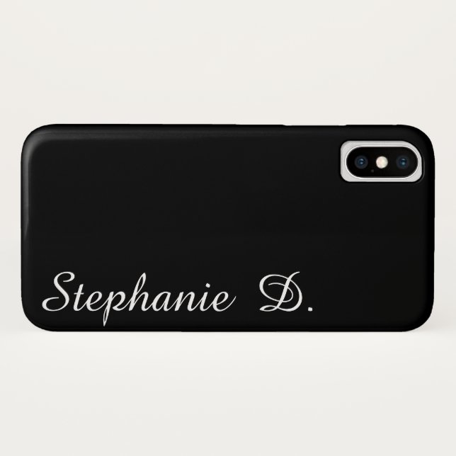 custom personalized with name black iphone case (Back (Horizontal))