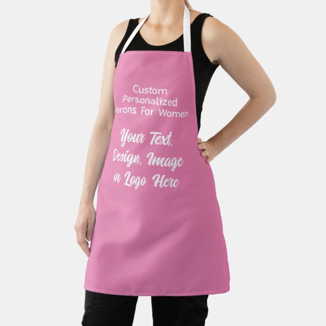 Custom Personalized Women's Aprons, Cool Pink Apron (Insitu)