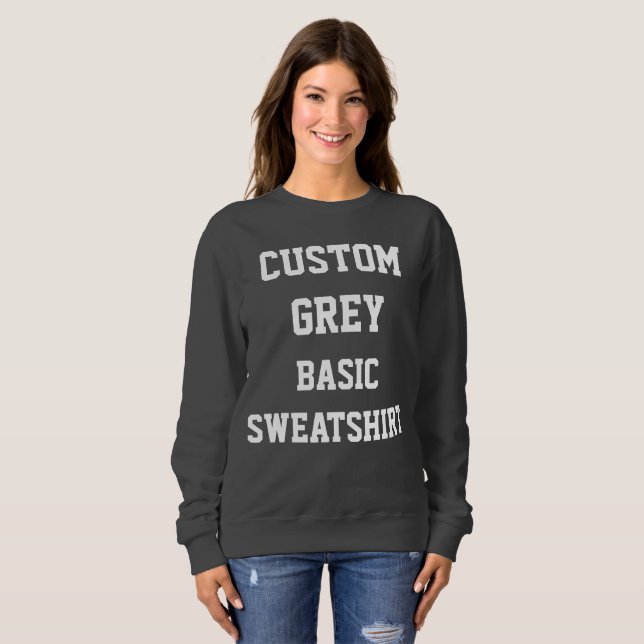 Custom Personalized Women's BASIC GREY SWEATSHIRT (Front Full)