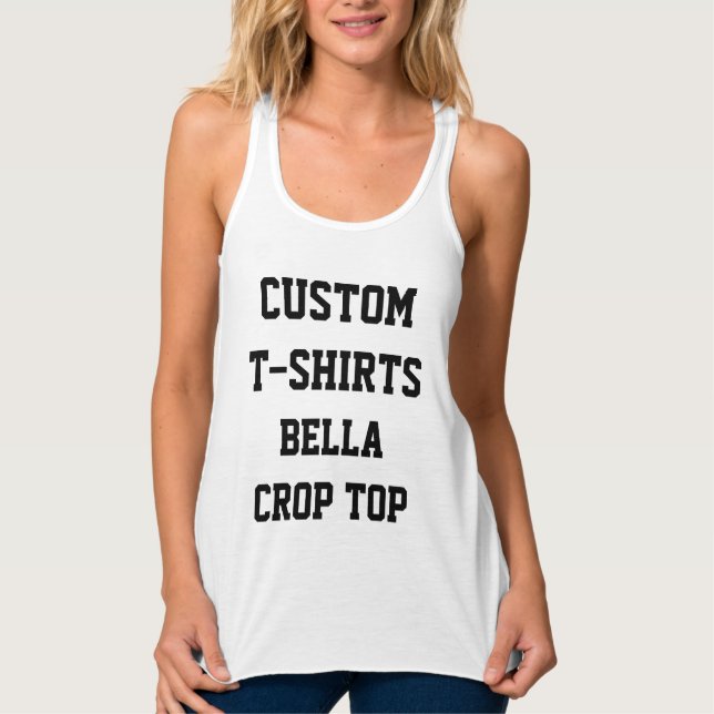 Custom Personalized Women's BELLA FLOWY CROP TOP (Front)