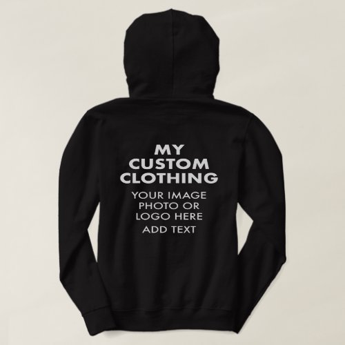 Custom Personalized WOMENS BLACK HOODIE