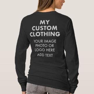 Custom Personalized WOMEN'S BLACK LONG SLEEVE T-Shirt