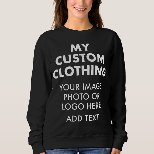 Custom Personalized WOMEN'S BLACK SWEATSHIRT (Front)