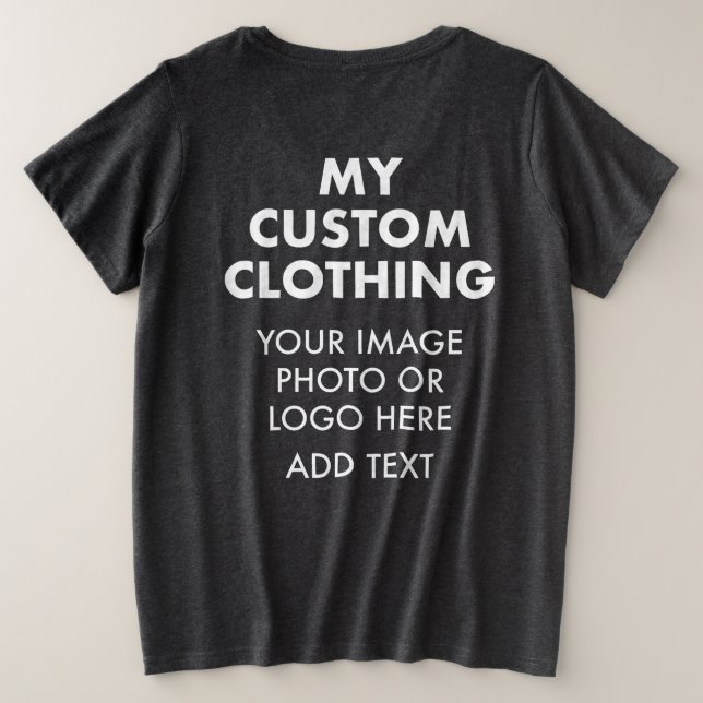 Custom Personalized WOMEN'S GREY PLUS-SIZE T-SHIRT (Design Back)