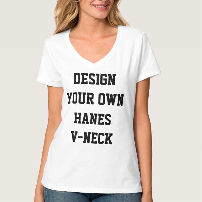 Custom Personalized Women's HANES V-NECK T-SHIRT (Front)