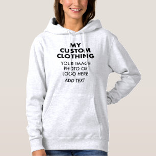 Custom Personalized WOMEN'S LIGHT ASH GREY HOODIE