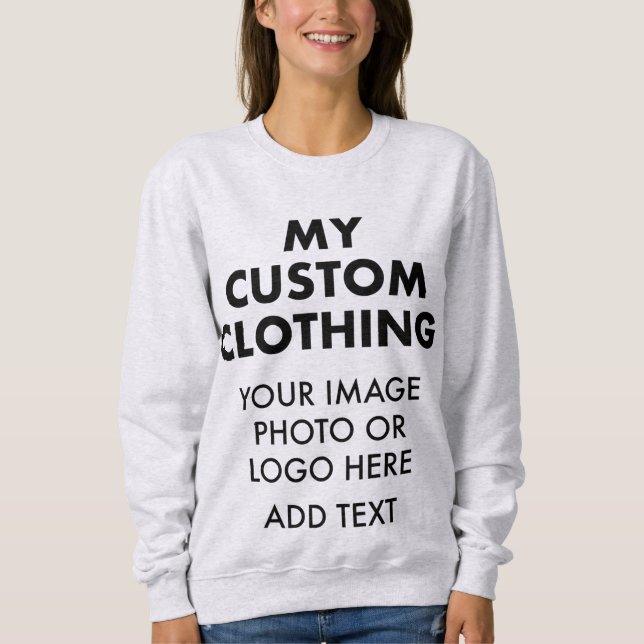 Custom Personalized WOMEN'S LIGHT GREY SWEATSHIRT (Front)