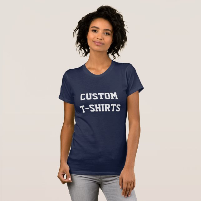 Custom Personalized Women's NAVY Crew Neck T-shirt (Front Full)
