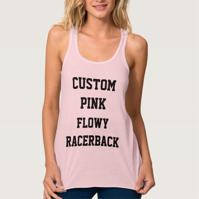 Custom Personalized Women's PINK RACERBACK TANK Top (Front)