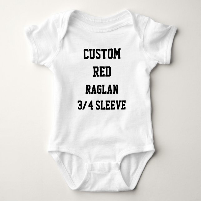 Custom Personalized Womens RED 3/4 SLEEVE RAGLAN T-Shirt (Front)