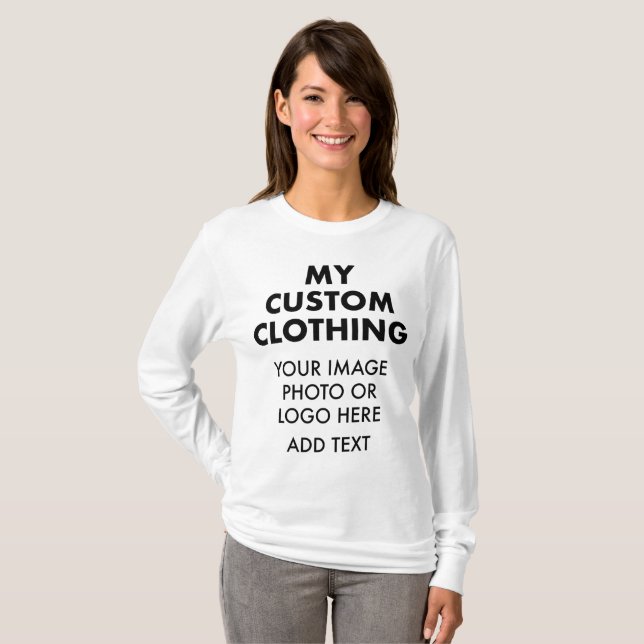 Custom Personalized WOMEN'S WHITE LONG SLEEVE T-Shirt (Front Full)