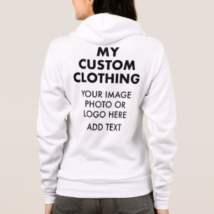 Custom Personalized WOMEN'S WHITE ZIP HOODIE