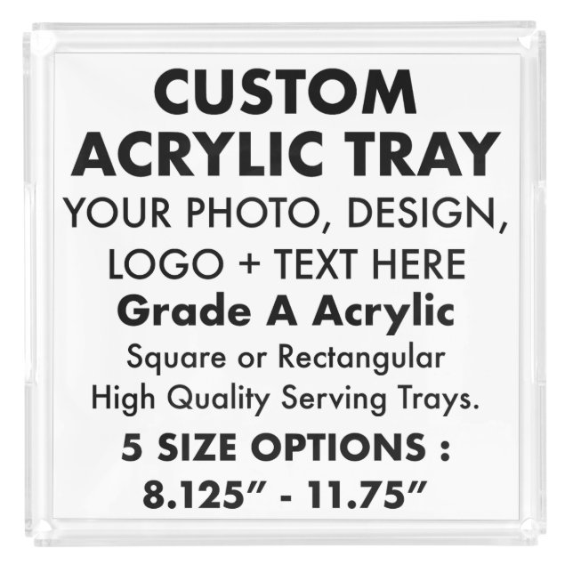 Custom personalized X Large Square Serving Tray (Front)