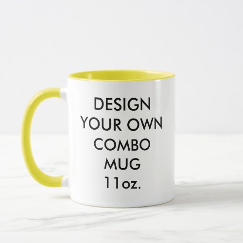 Custom Personalized Yellow Combination Mug 11oz
