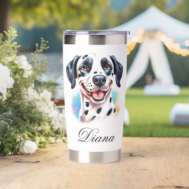 Custom Personalized Your Name Dalmatian Insulated Tumbler (Wedding)