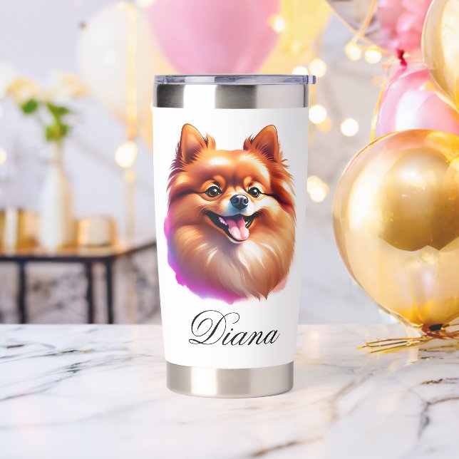 Custom Personalized Your Name Pomerian Insulated Tumbler (Bachelor Party)