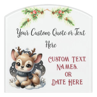 Custom Personalized Your Quote Text Date Holiday Door Sign