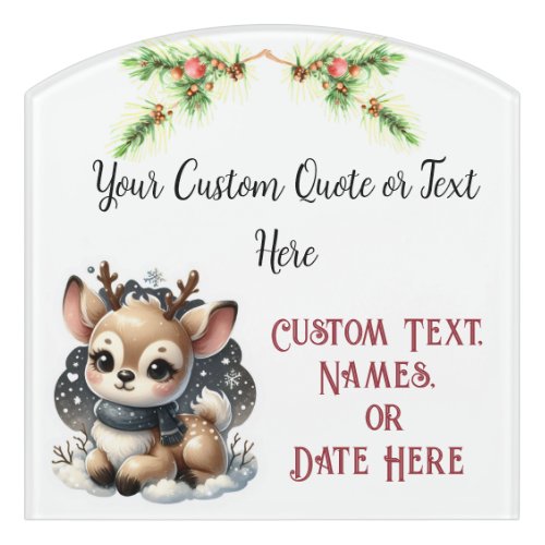 Custom Personalized Your Quote Text Date Holiday  Door Sign