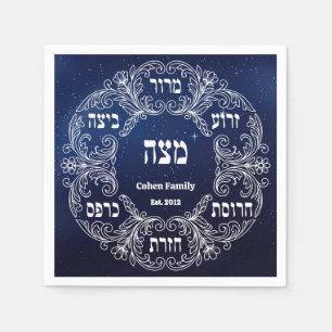 Custom Pesach Seder Plate Hebrew Passover Napkins