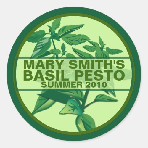 Custom Pesto Labels Basil Pesto Jarring Labels
