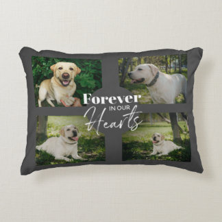Custom Pet 8 Photo Collage Memorial Keepsake Accent Pillow