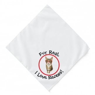 Custom Pet Bandana – “Fur Real, I Love Recess!”