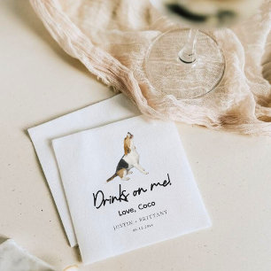 Custom Pet Beagle Wedding  Paper Dinner Napkins