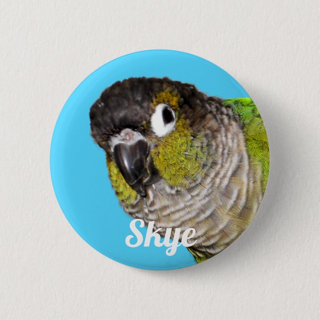 Custom Pet Bird Photo Name Button (Front)