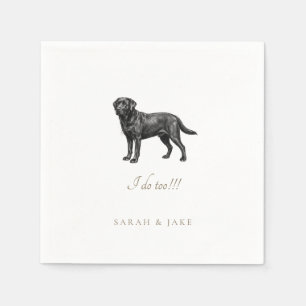 Custom Pet Black Lab Wedding II Napkins