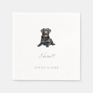 Custom Pet Black Lab Wedding Napkins