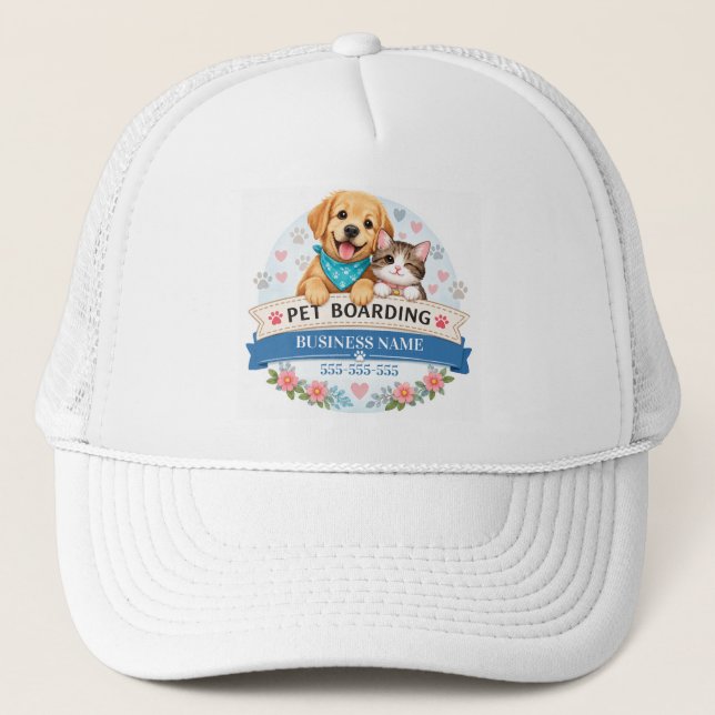 Custom Pet Boarding Adorable  Trucker Hat (Front)