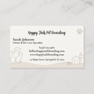 Custom Pet Boarding   Dog & Cat Boarding Services Business Card