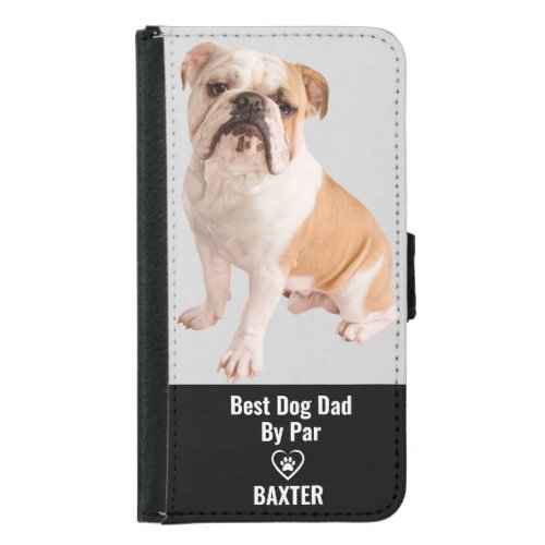 Custom Pet Bulldog Dog Photo Personalised Samsung Galaxy S5 Wallet Case