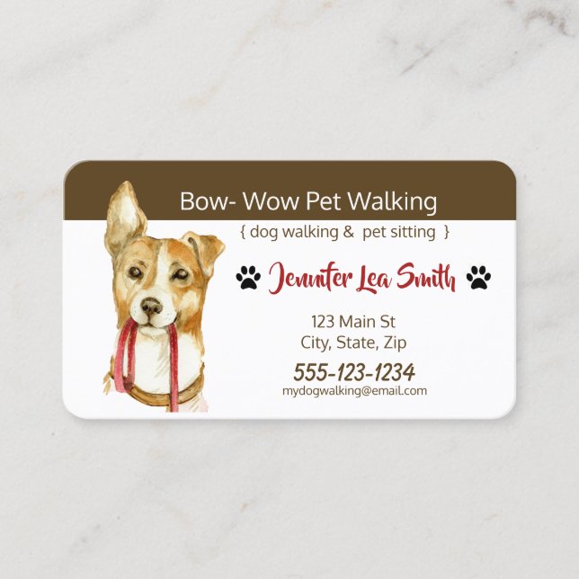 Custom Pet Business Cards - Dog Walking (Front)