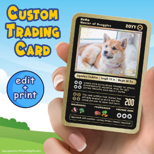 Custom Pet Card Fun Game Cartoon Dog Trading Card