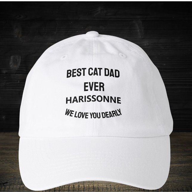 Custom Pet Cat Lover Modern Sports Best Dad Ever  Hat (Creator Uploaded)