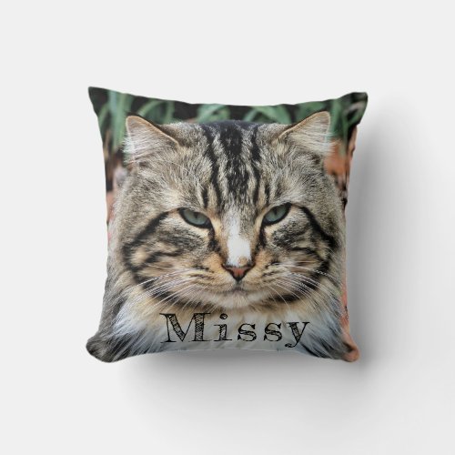 Custom Pet Cat  Photo  Make Your Own   Throw Pillow