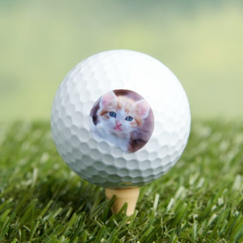 Custom Pet Cat Photo Modern Golf Balls